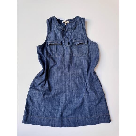 Monteau Dresses & Skirts - Monteau 100% Cotton Light Denim Sleeveless Mini Shift Dress Women's Medium